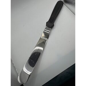 Magic Line TE-147 Offset Spatula Stainless Steel Japan Black Handle 12.5 inch
